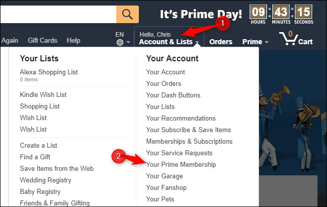 Your Account - Your Prime Membership