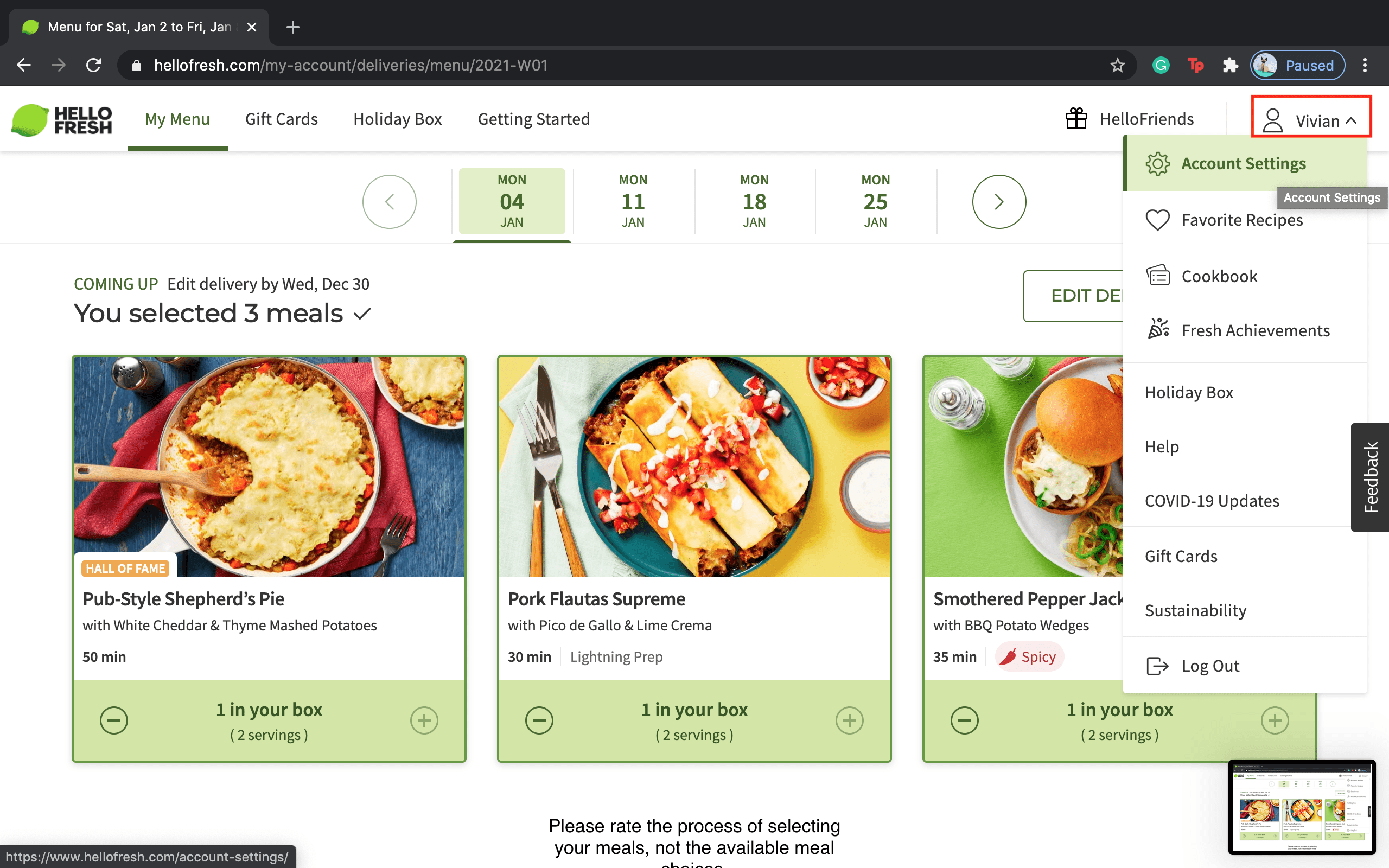 Profile Account Settings